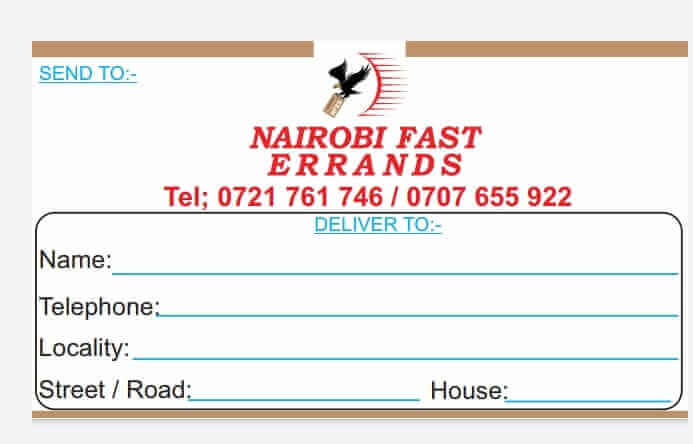 deliver mails, parcels and documents to and from Naivasha Kenya